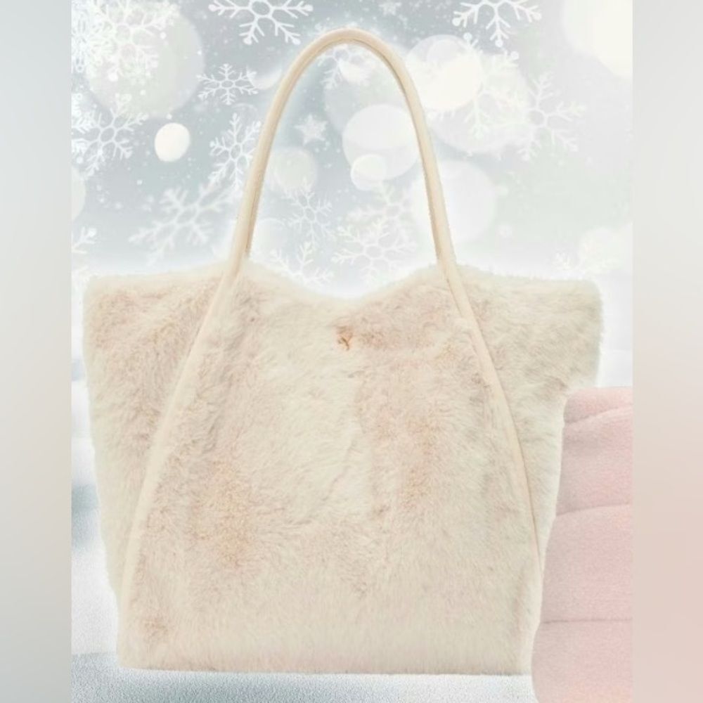 Victoria’s Secret - Faux Fur Cream Tote Bag